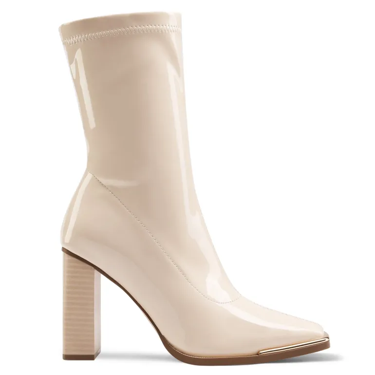 Chunky Square Toe Mid Calf Boots