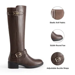 Classic Buckle Riding Knee-High Boot
