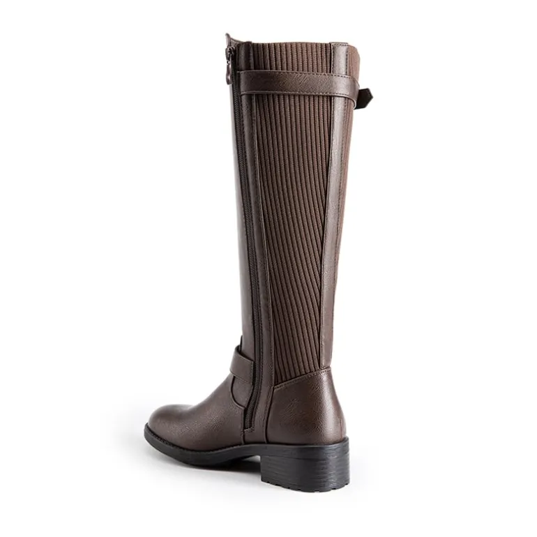 Classic Buckle Riding Knee-High Boot