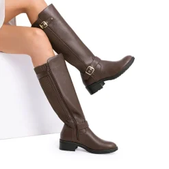 Classic Buckle Riding Knee-High Boot