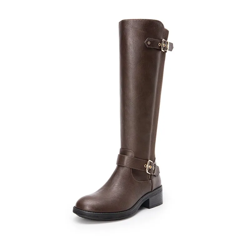 Classic Buckle Riding Knee-High Boot