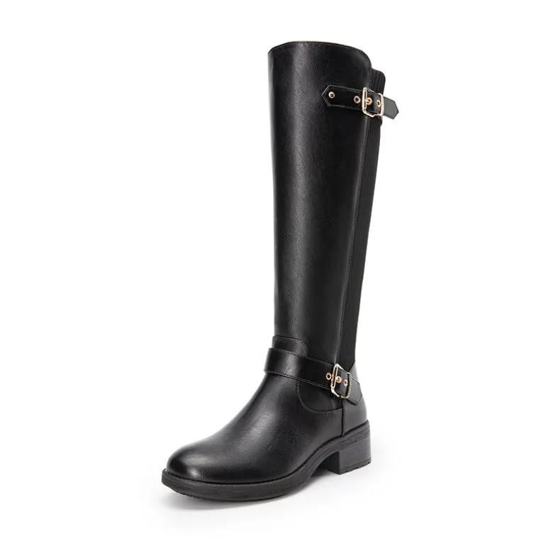 Classic Buckle Riding Knee-High Boot
