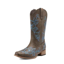 Classic Comfy Square-Toe Mid-Calf Cowboy Boots