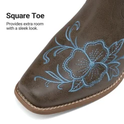 Classic Comfy Square-Toe Mid-Calf Cowboy Boots