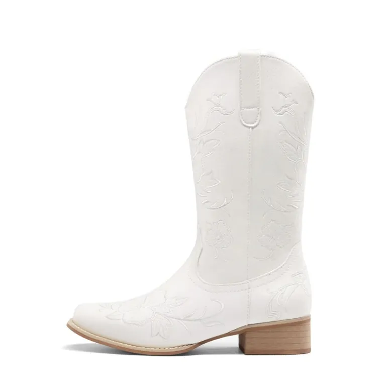 Classic Comfy Square-Toe Mid-Calf Cowboy Boots