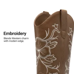 Classic Comfy Square-Toe Mid-Calf Cowboy Boots