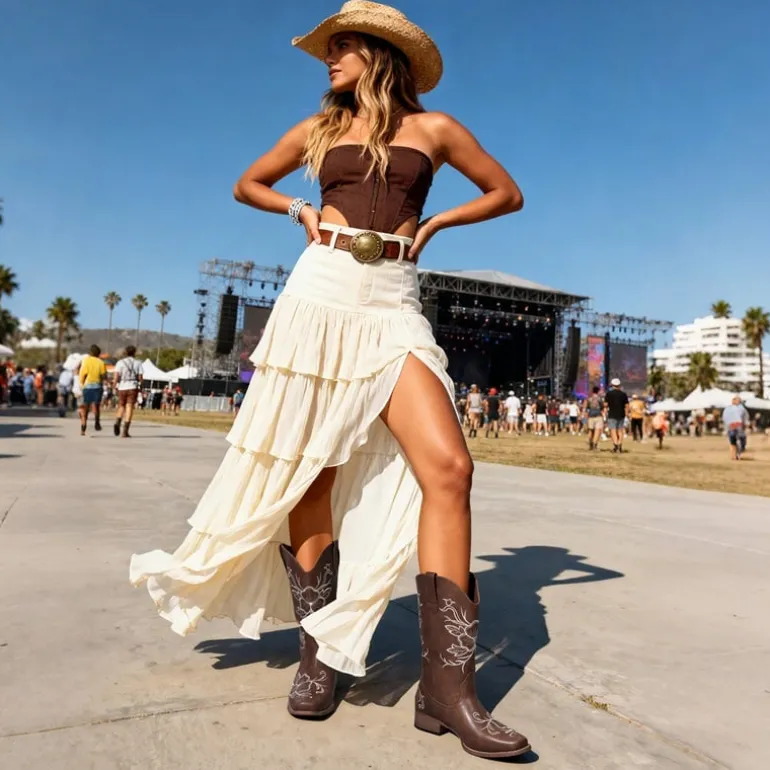 Classic Comfy Square-Toe Mid-Calf Cowboy Boots