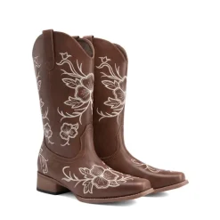 Classic Comfy Square-Toe Mid-Calf Cowboy Boots