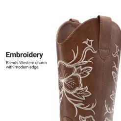 Classic Comfy Square-Toe Mid-Calf Cowboy Boots