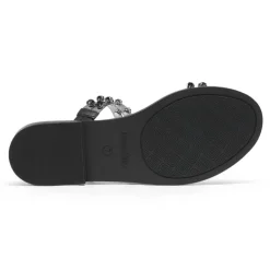 Clear Studded Rhinestone Flat Sandals