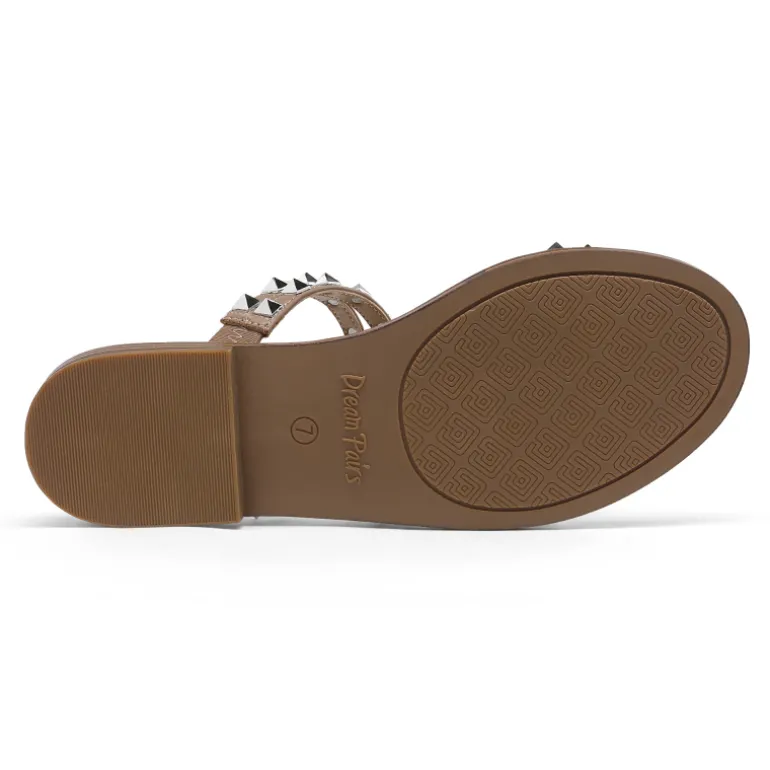 Clear Studded Rhinestone Flat Sandals