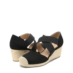 Closed-Toe Criss Cross Espadrille Sandals