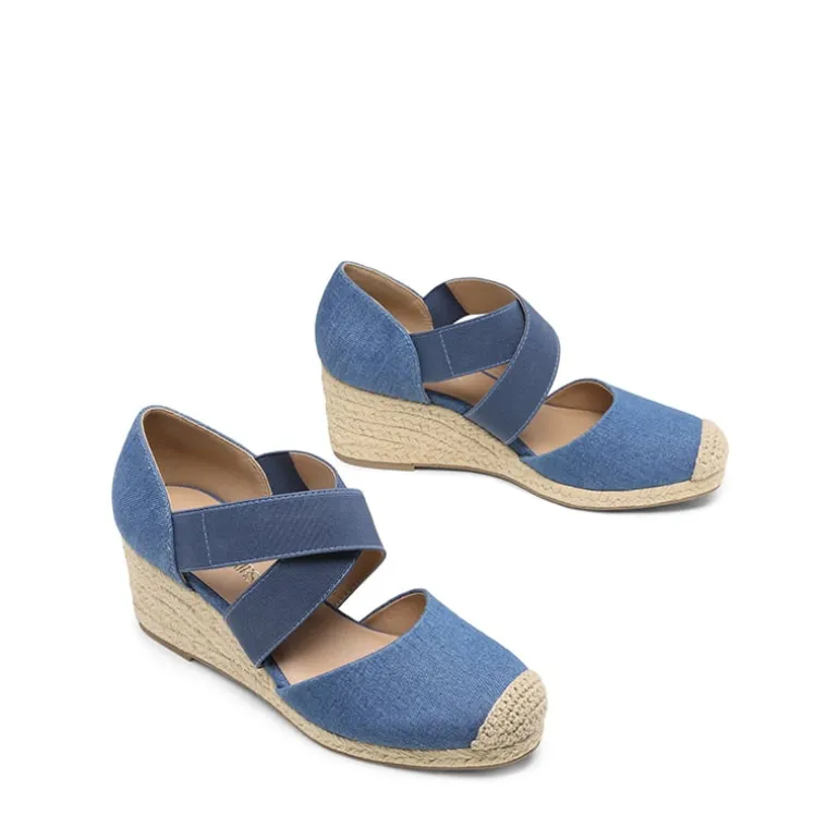 Closed-Toe Criss Cross Espadrille Sandals