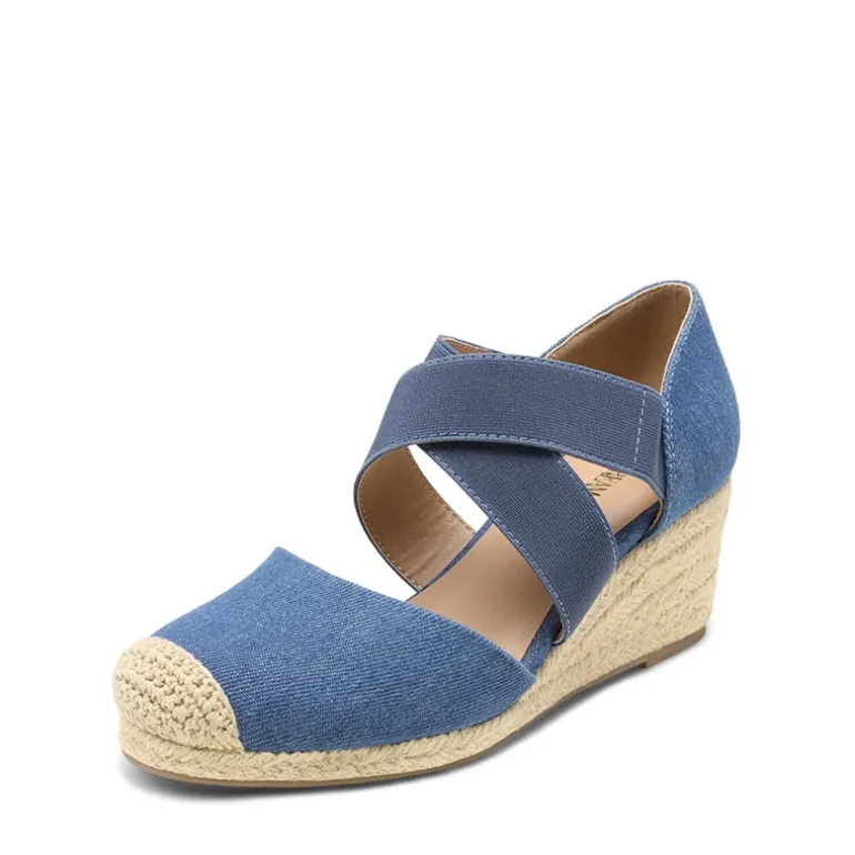 Closed-Toe Criss Cross Espadrille Sandals