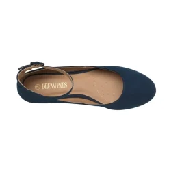 Comfortable Ankle Strap Low Wedge Flats