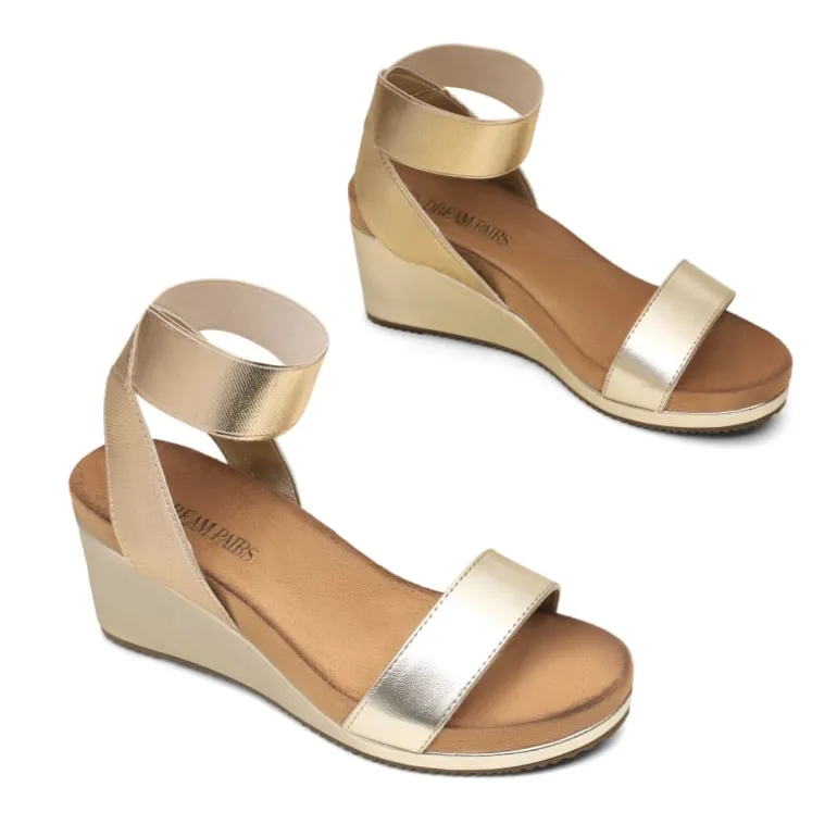 Comfortable Ankle Strap Platform Wedge Sandals