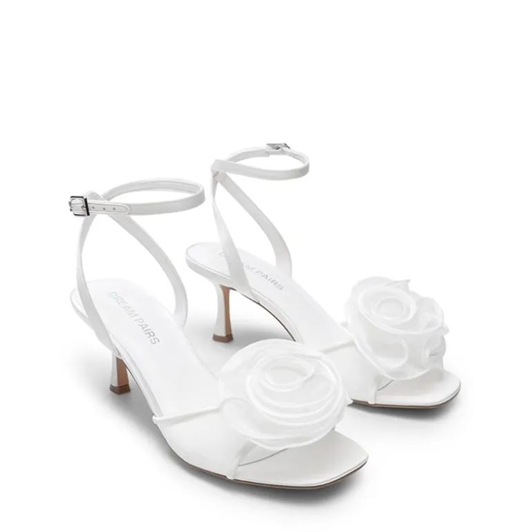 Comfortable Elegant Floral Kitten Heeled Sandals