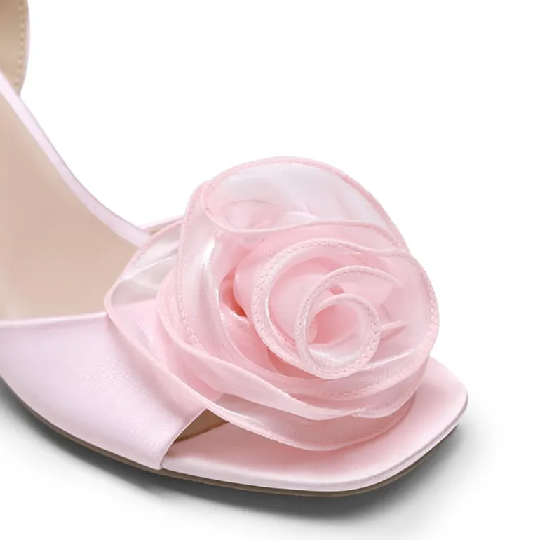 Comfortable Elegant Floral Kitten Heeled Sandals