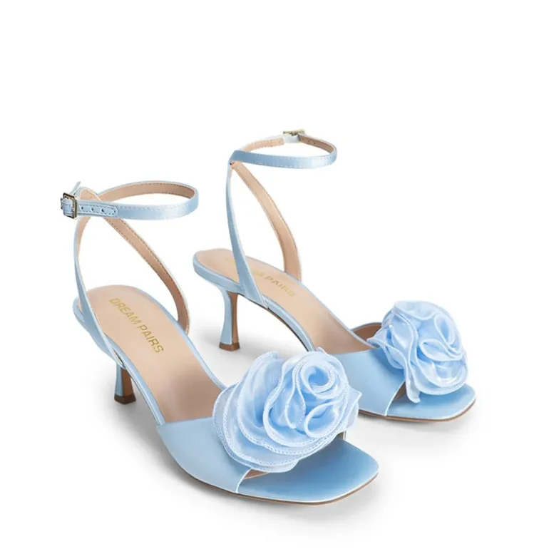 Comfortable Elegant Floral Kitten Heeled Sandals