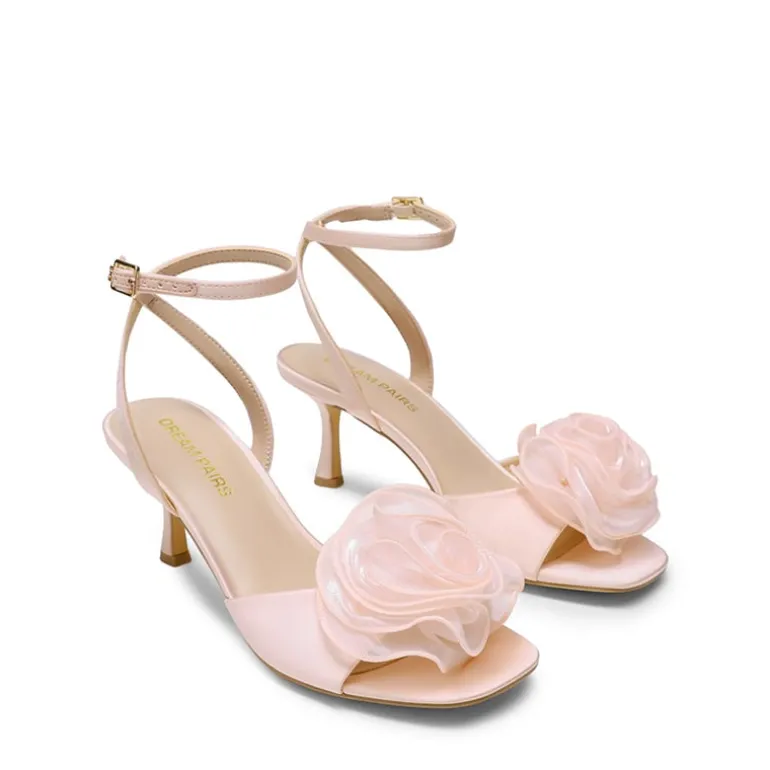 Comfortable Elegant Floral Kitten Heeled Sandals