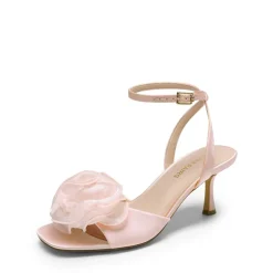 Comfortable Elegant Floral Kitten Heeled Sandals