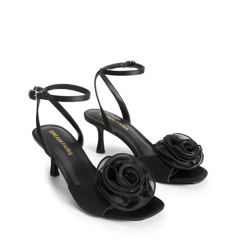 Comfortable Elegant Floral Kitten Heeled Sandals
