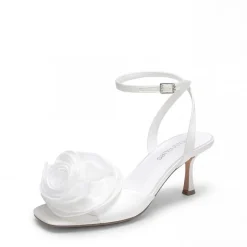 Comfortable Elegant Floral Kitten Heeled Sandals
