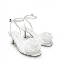 Comfortable Elegant Floral Kitten Heeled Sandals