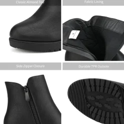 Comfortable Low Heel Chunky Ankle Boots