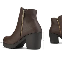 Comfortable Low Heel Chunky Ankle Boots