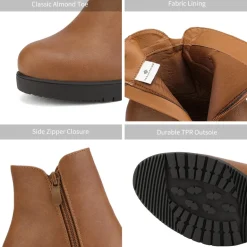 Comfortable Low Heel Chunky Ankle Boots