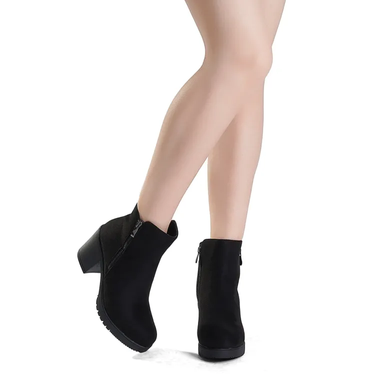 Comfortable Low Heel Chunky Ankle Boots