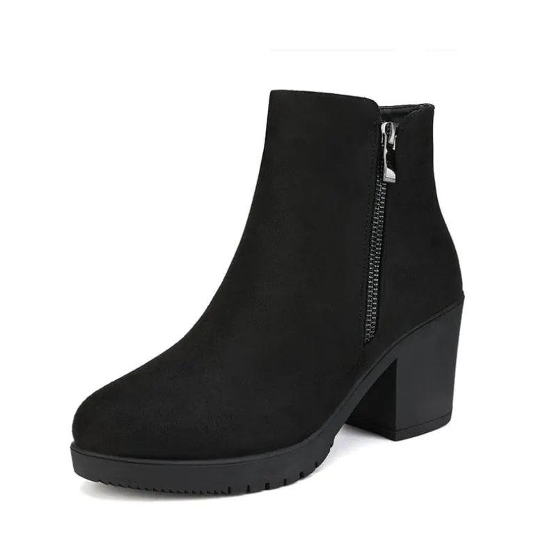 Comfortable Low Heel Chunky Ankle Boots