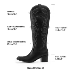 Comfort Square-toe Knee-high Cowboy Boots