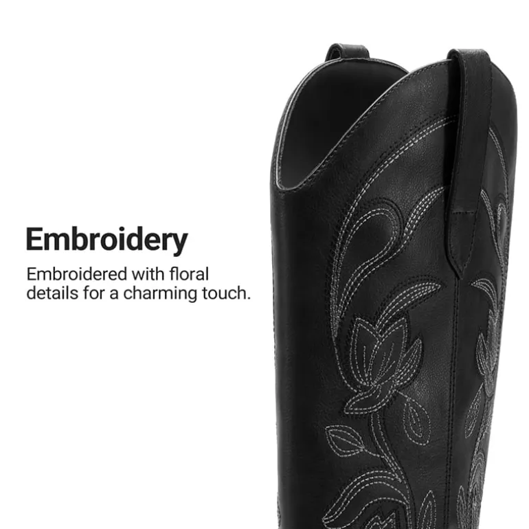 Comfort Square-toe Knee-high Cowboy Boots