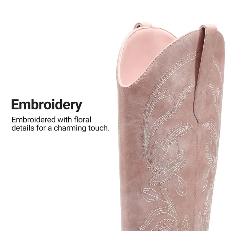 Comfort Square-toe Knee-high Cowboy Boots