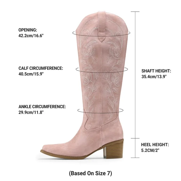 Comfort Square-toe Knee-high Cowboy Boots