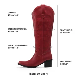 Comfort Square-toe Knee-high Cowboy Boots