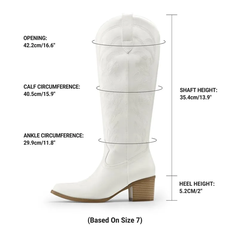 Comfort Square-toe Knee-high Cowboy Boots