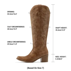 Comfort Square-toe Knee-high Cowboy Boots