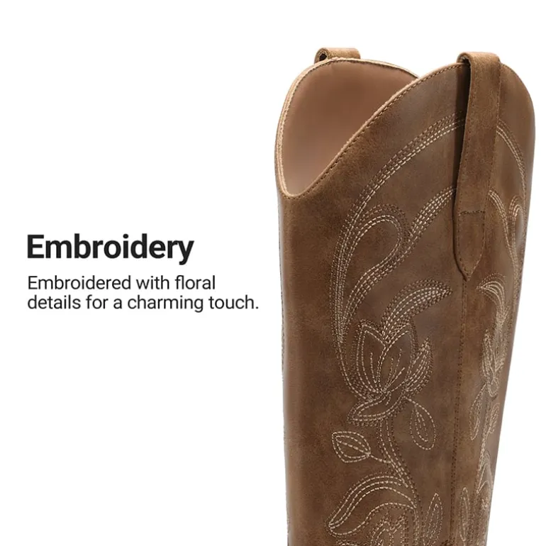 Comfort Square-toe Knee-high Cowboy Boots