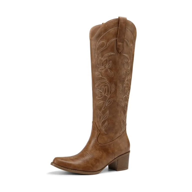 Comfort Square-toe Knee-high Cowboy Boots