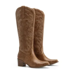 Comfort Square-toe Knee-high Cowboy Boots
