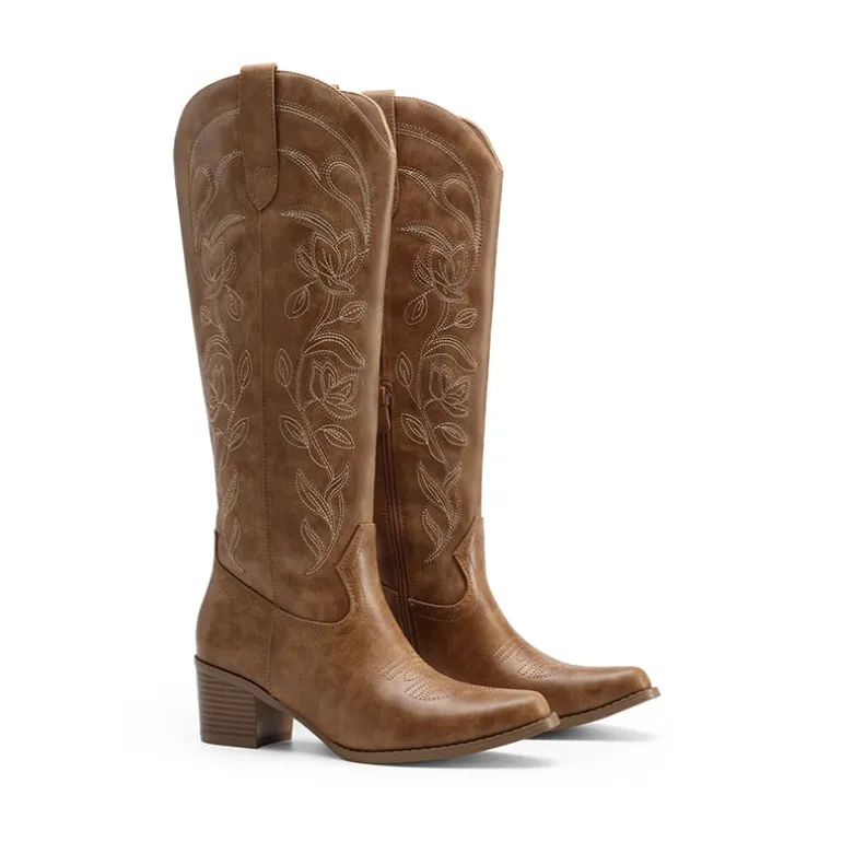 Comfort Square-toe Knee-high Cowboy Boots