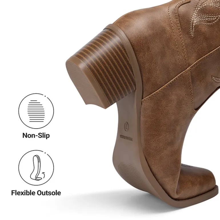 Comfort Square-toe Knee-high Cowboy Boots