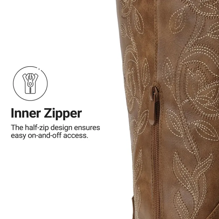 Comfort Square-toe Knee-high Cowboy Boots