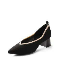 Comfy Chunky Heel Knit Pumps