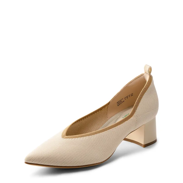 Comfy Chunky Heel Knit Pumps
