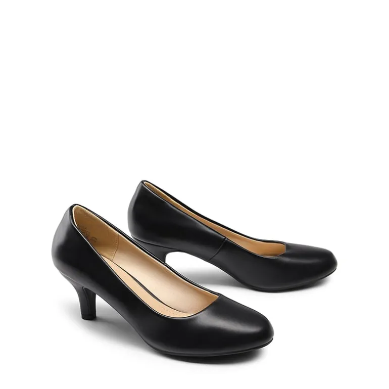 Comfy Round Toe Low Heel Pumps