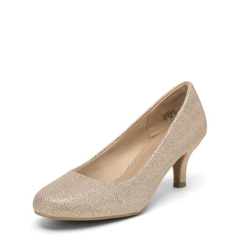 Comfy Round Toe Low Heel Pumps
